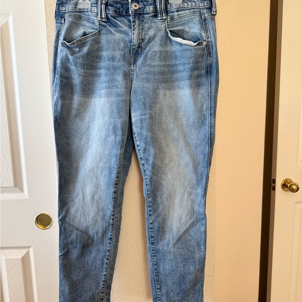 Torrid Blue Skinny Jeans with Natural Fading